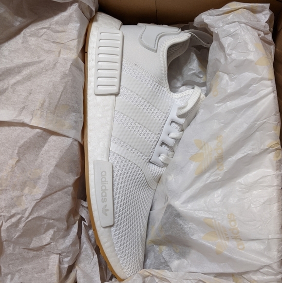 NWT adidas NMD_R1 All White Running Workout Shoes - Picture 6 of 6
